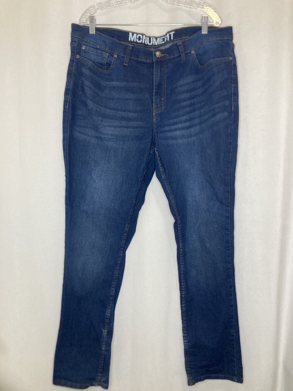 Mens 40x30 Jeans Blue Skinny Tapered Slim Distressed Denim Pants Trousers